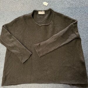 Wooden Ships Black Crew Neck Sweater Relaxed Fit